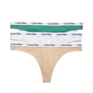 Women Calvin Klein Carousel 3-Pack Thong‎ Panty Cotton Stretch Size Medium - NEW